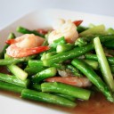 หน่อไม้ฝรั่งผัดกุ้ง