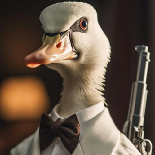 เป็ดถือปืนไปโบกตึก